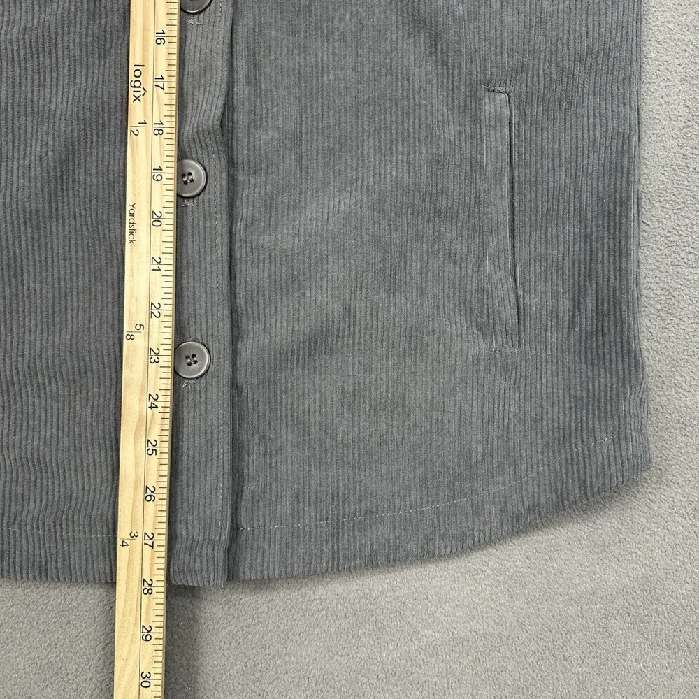 Avec Le Filles Chore Corduroy Shacket Jacket Size M Gray Utility Anthropologie - Picture 5 of 9